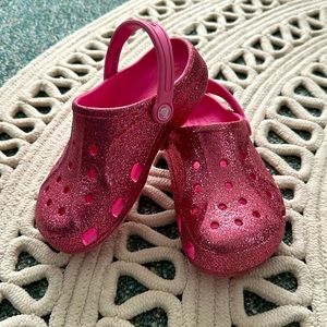 Pink Glitter Crocs